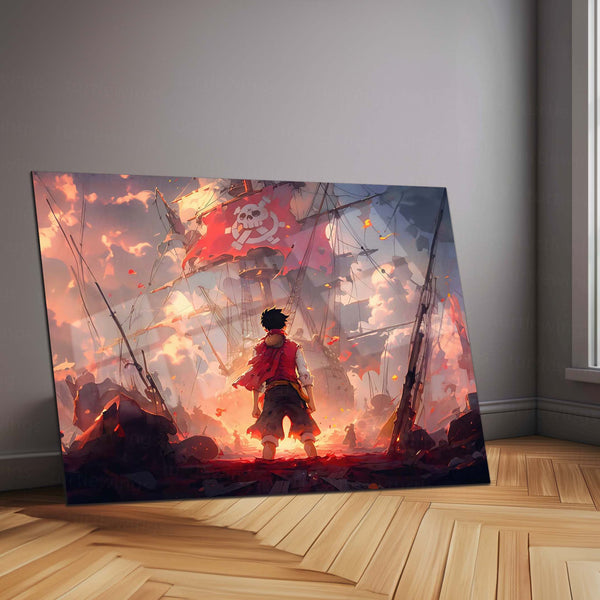 Luffy – Metal Frame | One Piece Anime Wall Art | Monkey D. Luffy Poster for Otaku & Straw Hat Pirates Fans - TURTLEWINGS 