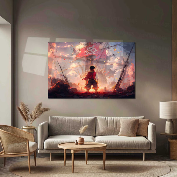 Luffy – Metal Frame | One Piece Anime Wall Art | Monkey D. Luffy Poster for Otaku & Straw Hat Pirates Fans - TURTLEWINGS 