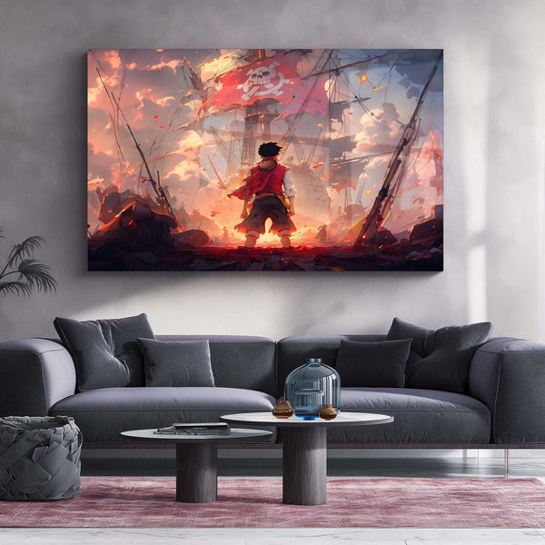 Luffy – Metal Frame | One Piece Anime Wall Art | Monkey D. Luffy Poster for Otaku & Straw Hat Pirates Fans - TURTLEWINGS 