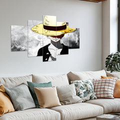 Monkey D. Luffy Metal Poster Set of 5 – Split Wall Art | One Piece Gear 5 Edition | Epic Anime Metal Frame Collection