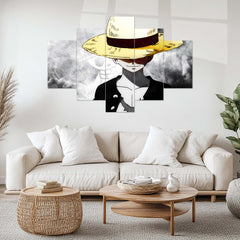 Monkey D. Luffy Metal Poster Set of 5 – Split Wall Art | One Piece Gear 5 Edition | Epic Anime Metal Frame Collection