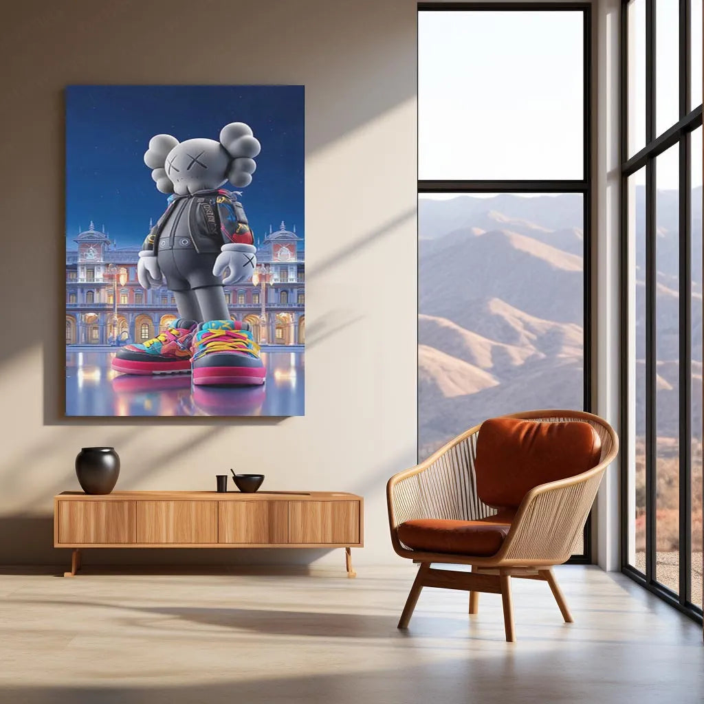 KAWS-Inspired Mouse Character Metal Poster | Street Pop Art Wall