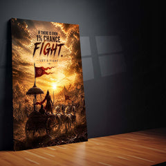 Fight Until Victory – Mahabharata Warrior Metal Poster | Epic Motivation Wall Art Inspired by Ancient Valor
