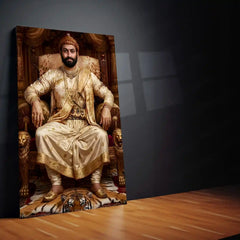 Chhatrapati Shivaji Maharaj Metal Frame | Warrior King Wall Art | Metal Frame 17 - TURTLEWINGS 