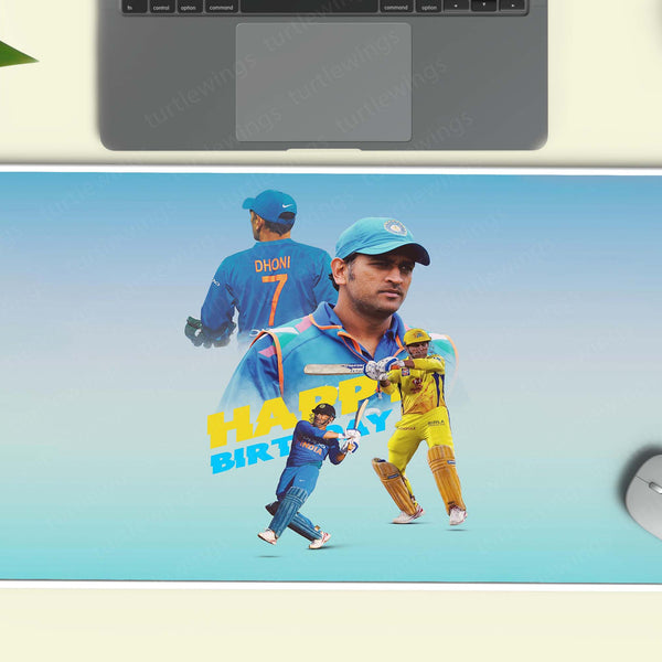 M S Dhoni  Deskmat – Mouse Pad for Office & Gaming | Smooth Surface, Non-Slip Base, Premium Print 01