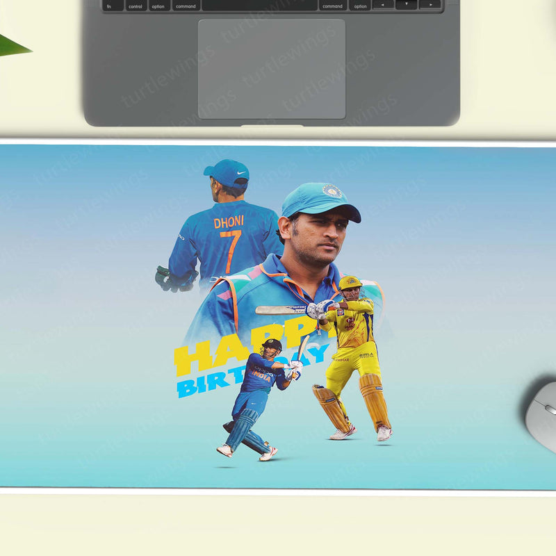 M S Dhoni  Deskmat – Mouse Pad for Office & Gaming | Smooth Surface, Non-Slip Base, Premium Print 01