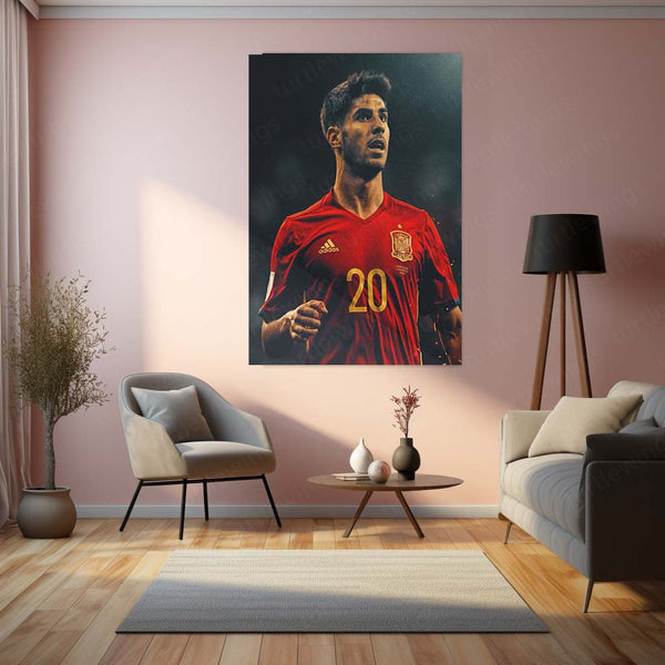 Marco Asensio – Spain National Team Metal Frame | La Roja Football Wall Art - TURTLEWINGS 