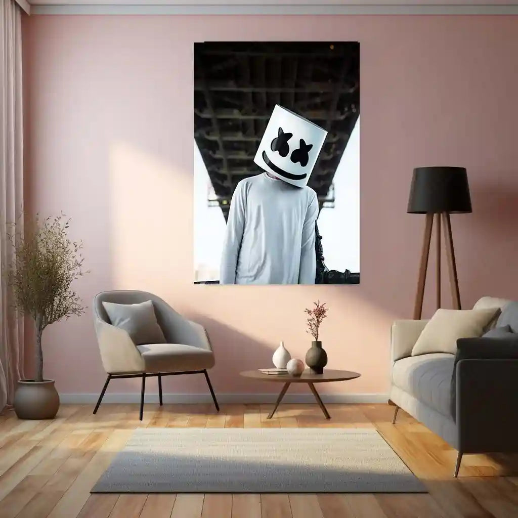 Marshmello DJ Metal Frame | Iconic EDM Artist Wall Art – TURTLEWINGS