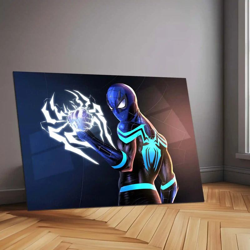 Marvel Spidersona – Electric Awakening | Superhero Metal Frame | Futuristic Spider-Verse Wall Art - TURTLEWINGS 
