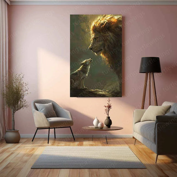 The Wolf & The Lion – Power & Dominance Metal Poster Description - TURTLEWINGS 