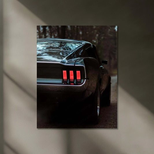 Neon LED Metal Poster | 1969 Ford Mustang Neon LED Metal Poster – Classic Muscle Car Wall Art 01