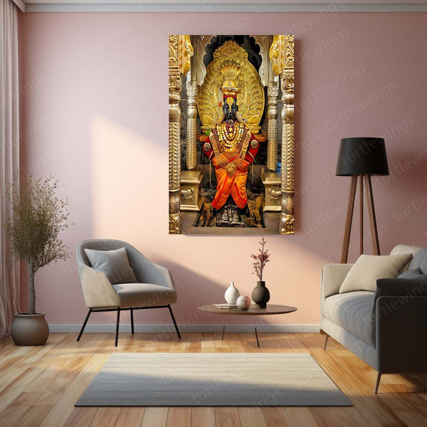 Lord Vitthal Pandharpur Spiritual Metal Poster | Marathi Divine Wall Art for Devotees 01 - TURTLEWINGS 
