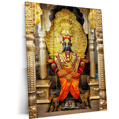 Lord Vitthal Pandharpur Spiritual Metal Poster | Marathi Divine Wall Art for Devotees 01 - TURTLEWINGS 