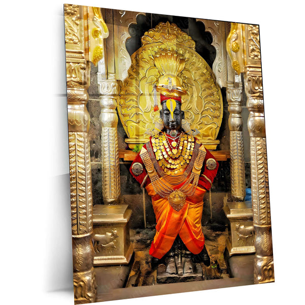 Lord Vitthal Pandharpur Spiritual Metal Poster | Marathi Divine Wall Art for Devotees 01 - TURTLEWINGS 