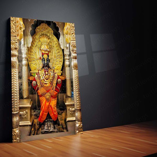 Lord Vitthal Pandharpur Spiritual Metal Poster | Marathi Divine Wall Art for Devotees 01 - TURTLEWINGS 