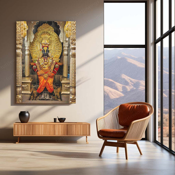 Lord Vitthal Pandharpur Spiritual Metal Poster | Marathi Divine Wall Art for Devotees 01 - TURTLEWINGS 