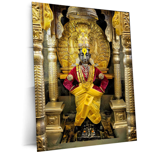 Lord Vitthal Pandharpur Spiritual Metal Poster | Marathi Divine Wall Art for Devotees 02 - TURTLEWINGS 