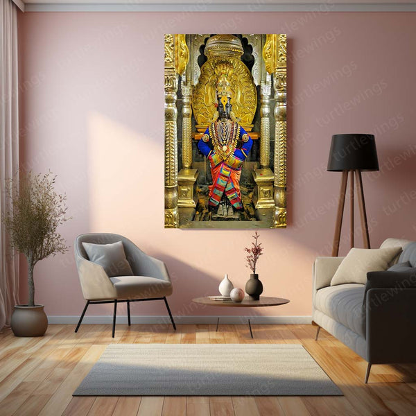 Lord Vitthal Pandharpur Spiritual Metal Poster | Marathi Divine Wall Art for Devotees 03 - TURTLEWINGS 
