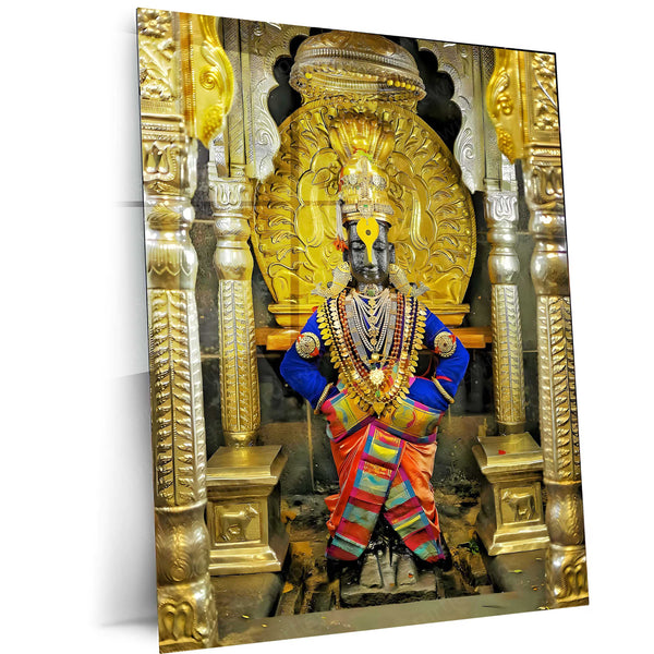 Lord Vitthal Pandharpur Spiritual Metal Poster | Marathi Divine Wall Art for Devotees 03 - TURTLEWINGS 