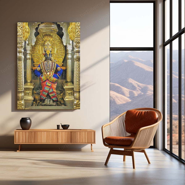 Lord Vitthal Pandharpur Spiritual Metal Poster | Marathi Divine Wall Art for Devotees 03 - TURTLEWINGS 