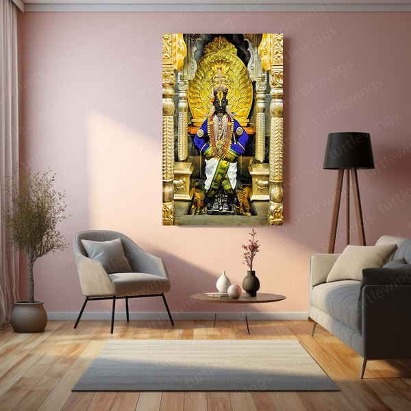 Lord Vitthal Pandharpur Spiritual Metal Poster | Marathi Divine Wall Art for Devotees 04 - TURTLEWINGS 