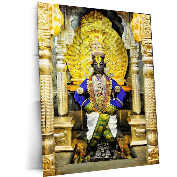 Lord Vitthal Pandharpur Spiritual Metal Poster | Marathi Divine Wall Art for Devotees 04 - TURTLEWINGS 