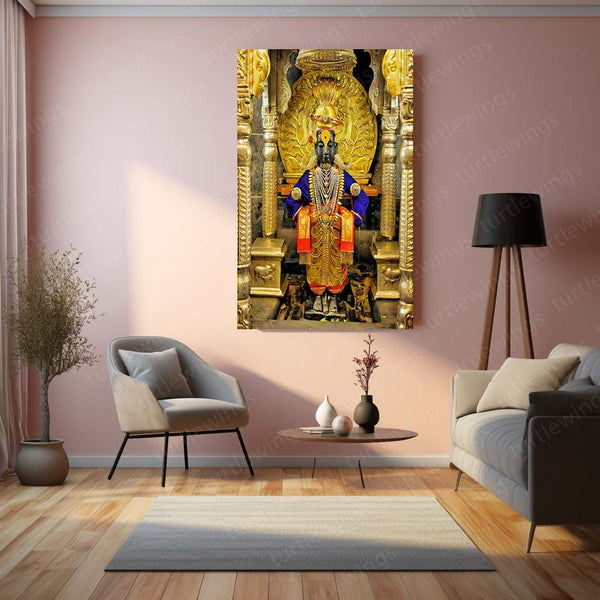 Lord Vitthal Pandharpur Spiritual Metal Poster | Marathi Divine Wall Art for Devotees 05 - TURTLEWINGS 