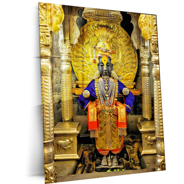 Lord Vitthal Pandharpur Spiritual Metal Poster | Marathi Divine Wall Art for Devotees 05 - TURTLEWINGS 
