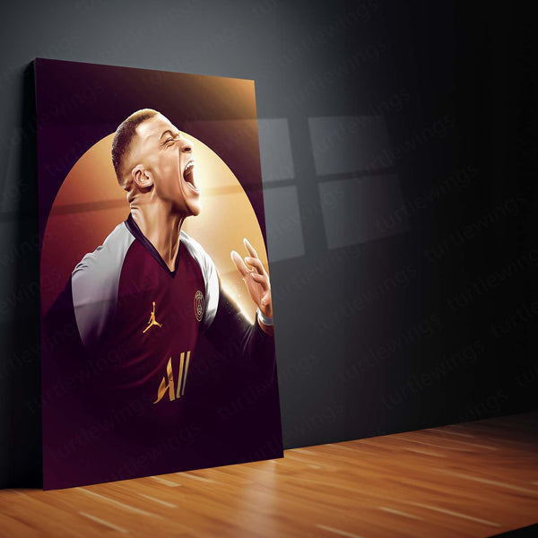 Mbappé Monaco Metal Frame – Baller Art | Rising Star Poster 01 - TURTLEWINGS 