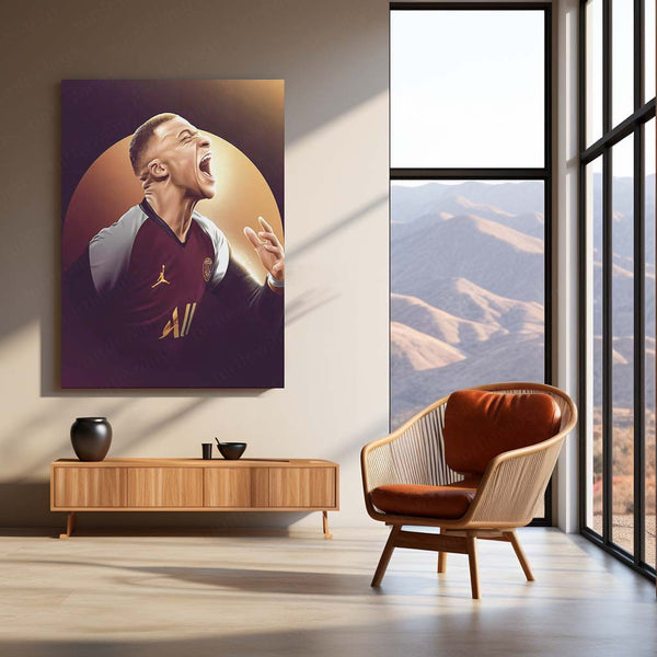 Mbappé Monaco Metal Frame – Baller Art | Rising Star Poster 01 - TURTLEWINGS 