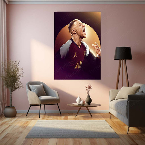 Mbappé Monaco Metal Frame – Baller Art | Rising Star Poster 01 - TURTLEWINGS 