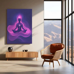 Om Chanting Meditation Metal Poster – Spiritual Wall Art for Mindfulness & Serenity Description - TURTLEWINGS 