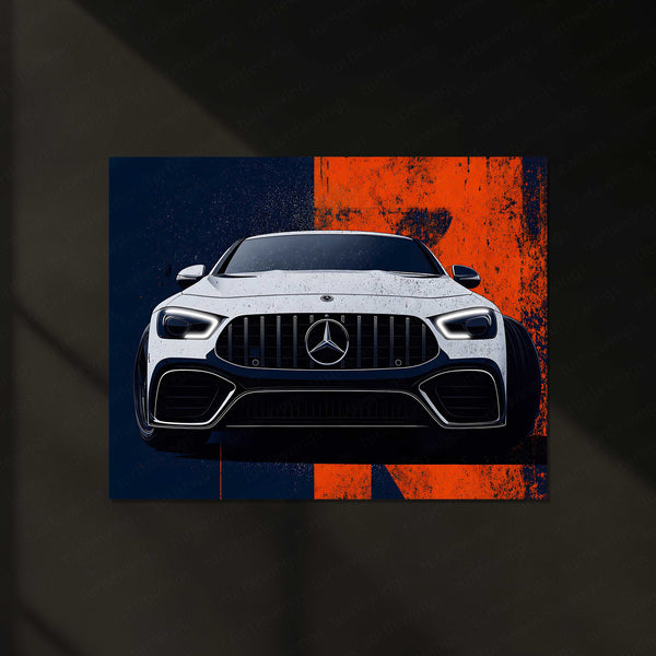 Mercedes-AMG GT LED Neon Metal Frame | Performance Luxury Sports Car Wall Light | Premium LED Metal Artwork
