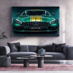 Mercedes Racing Neon LED Metal Poster â High-Performance Motorsport Wall Art - TURTLEWINGS 