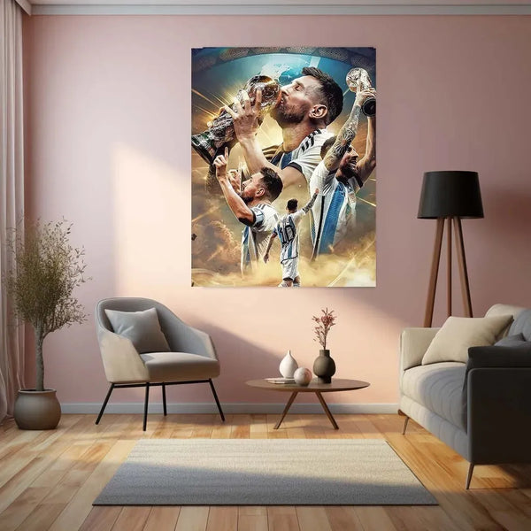 Sports | Lionel Messi Metal Poster – GOAT Football Wall Art 9 - TURTLEWINGS 