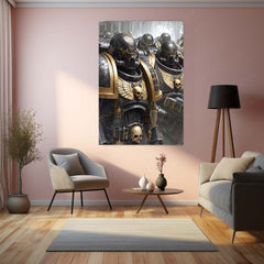 Warhammer 40k  | Epic Battle Scene Metal Poster | HD Metal Wall Frame for Gamers & Collectors 02