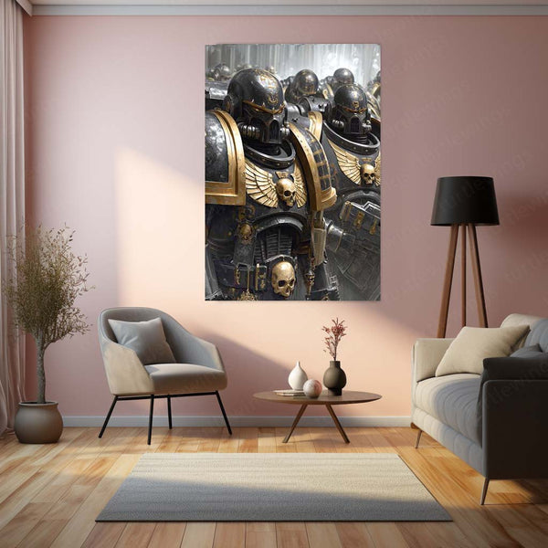 Warhammer 40k  | Epic Battle Scene Metal Poster | HD Metal Wall Frame for Gamers & Collectors 02