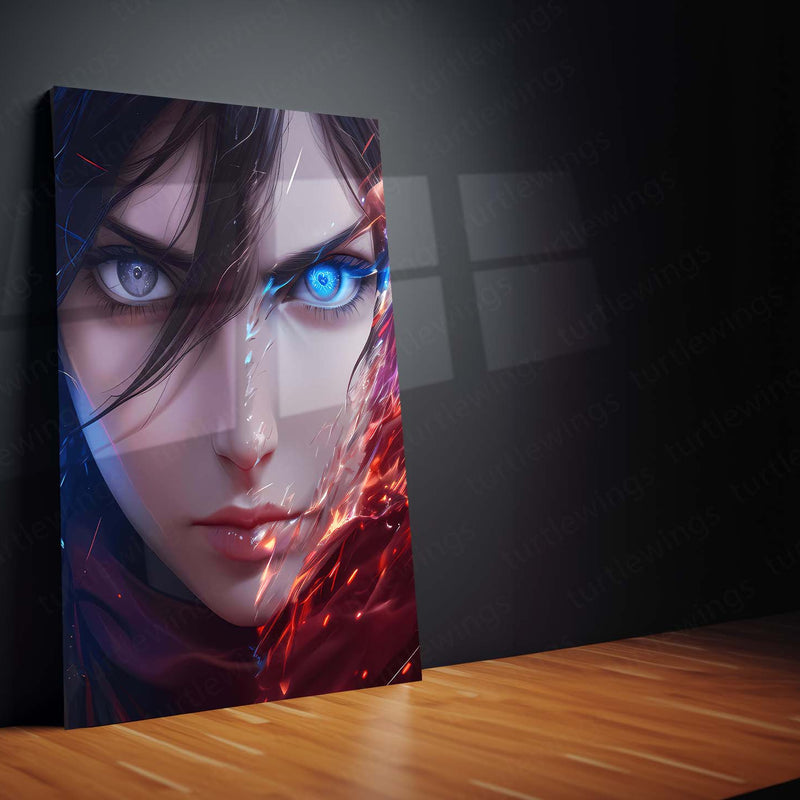 Anime Metal Poster Set of 3 | Mikasa Ackerman Dual Power Attack on Titan Triptych Wall Art
