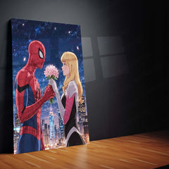 Miles & Morales Spider-Man Couple Art Metal Frame | Marvel-Inspired Wall Decor 05 - TURTLEWINGS 