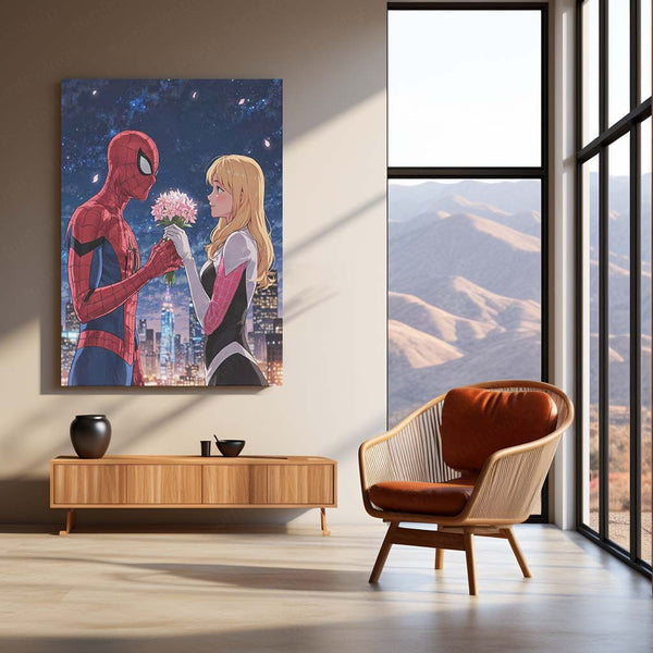 Miles & Morales Spider-Man Couple Art Metal Frame | Marvel-Inspired Wall Decor 05 - TURTLEWINGS 