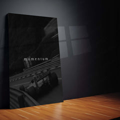 Quote Metal Poster | Momentum Formula Racing Motivational Metal Poster | Speed, Progress & Success Mindset Wall Art | F1