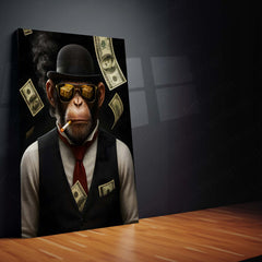 Bitcoin Brothers – Elite Hustler Monkey Metal Poster Set of 3 | Crypto King Wall Art | Luxury Money Décor Frames