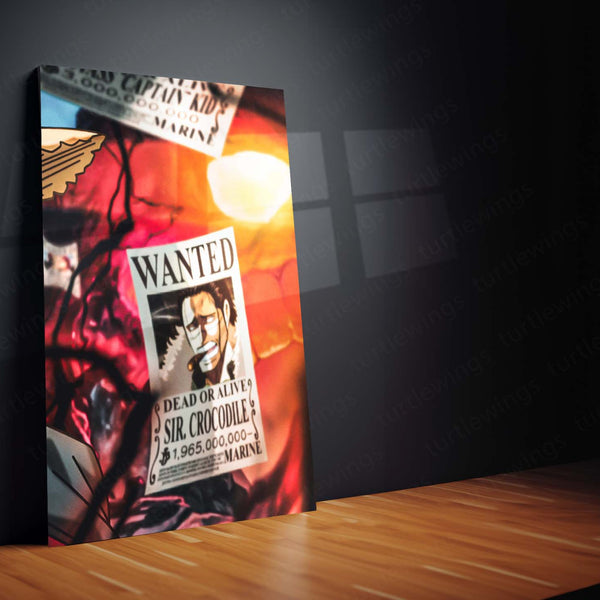 Anime Metal Poster Set of 3 | Monkey D. Luffy Wanted Legacy One Piece Triptych Wall Art