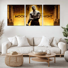 Superhero Metal Poster Set of 3 | Moon Knight | Egyptian Mystery Triptych Wall Art – main product image