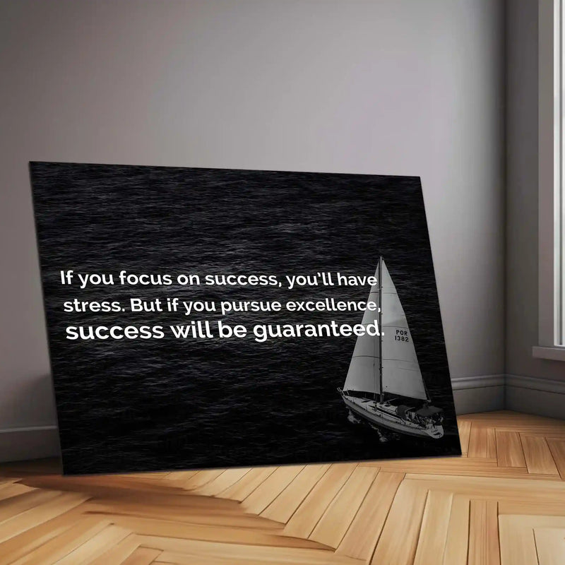 Quote Metal Poster | Pursue Excellence, Not Success” – Motivational Metal Poster | Inspirational Wall Art - TURTLEWINGS 