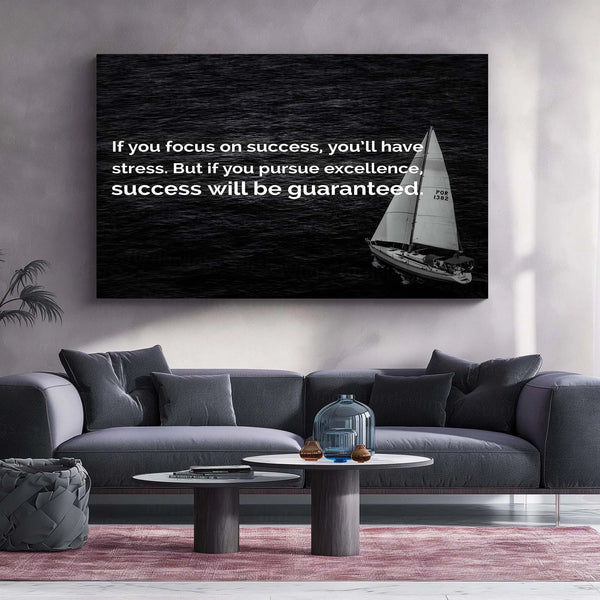 Quote Metal Poster | Pursue Excellence, Not Success” – Motivational Metal Poster | Inspirational Wall Art