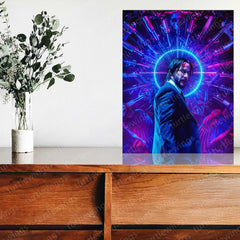 Movie Poster of John Wick Neon LED Metal Frame - TURTLEWINGS 