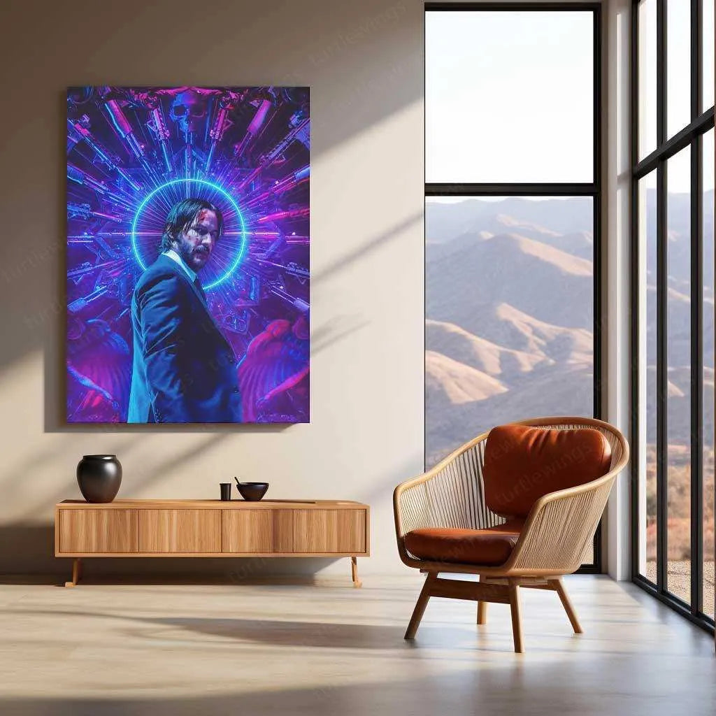 Movie Poster of John Wick Neon LED Metal Frame – TURTLEWINGS