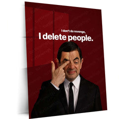 Quote Metal Poster | Delete People – Savage Humor Metal Poster Comedy Meme Wall Art | Attitude Quote Metal Frame