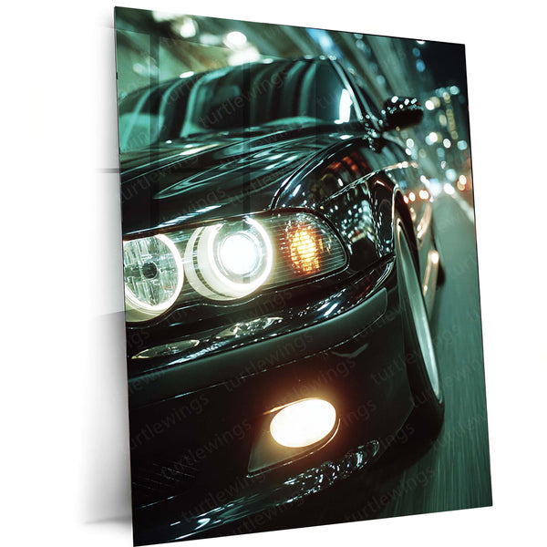 Slammed BMW M5 Metal Frame – Aggressive Stance Car Poster | Luxury Performance Wall Art - TURTLEWINGS 